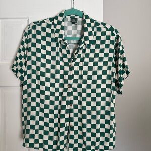 Wild Fable Green and Cream Checkered Women’s Shirt